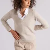 Maglia scollo a v 100% ws beige
