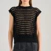 Maglia smanicata tessuto nero