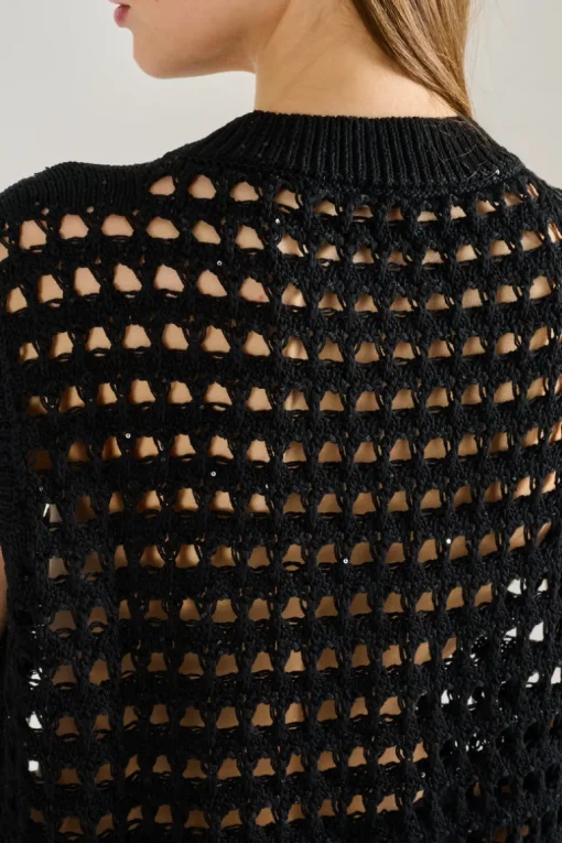 Maglia smanicata tessuto nero