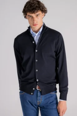 Maglia sotto con bottoni 100% wv blu