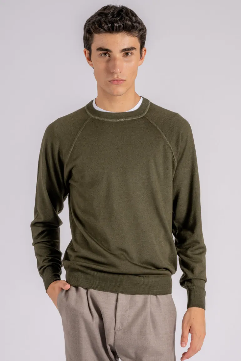 Maglia tiger lana merinos verde