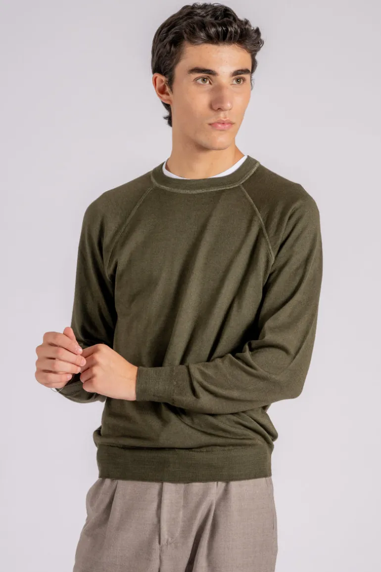 Maglia tiger lana merinos verde