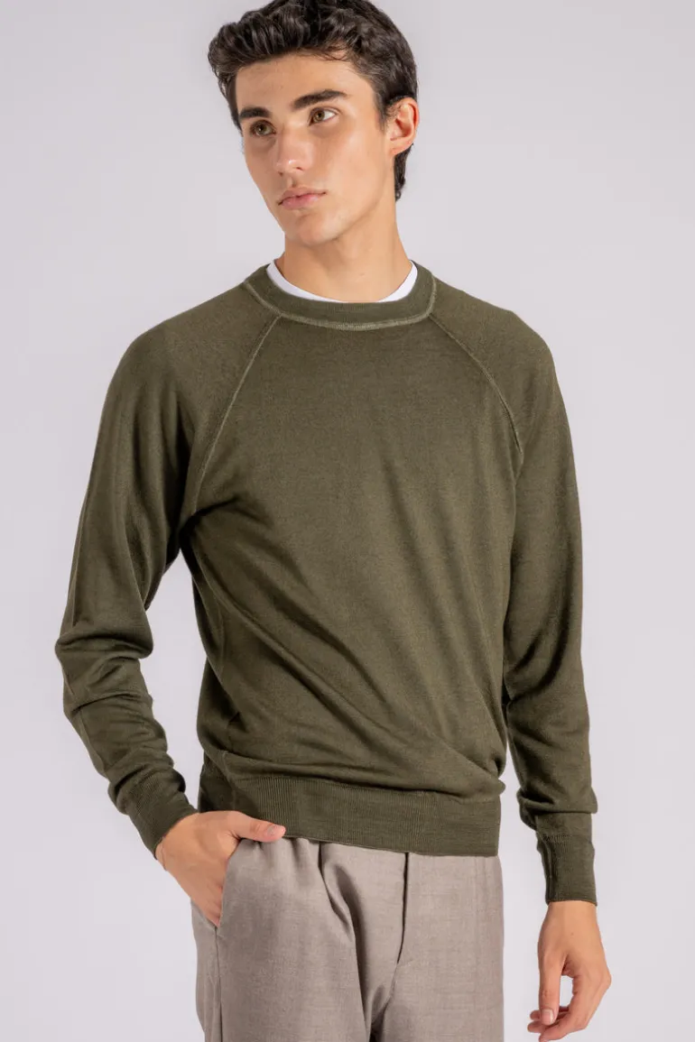 Maglia tiger lana merinos verde