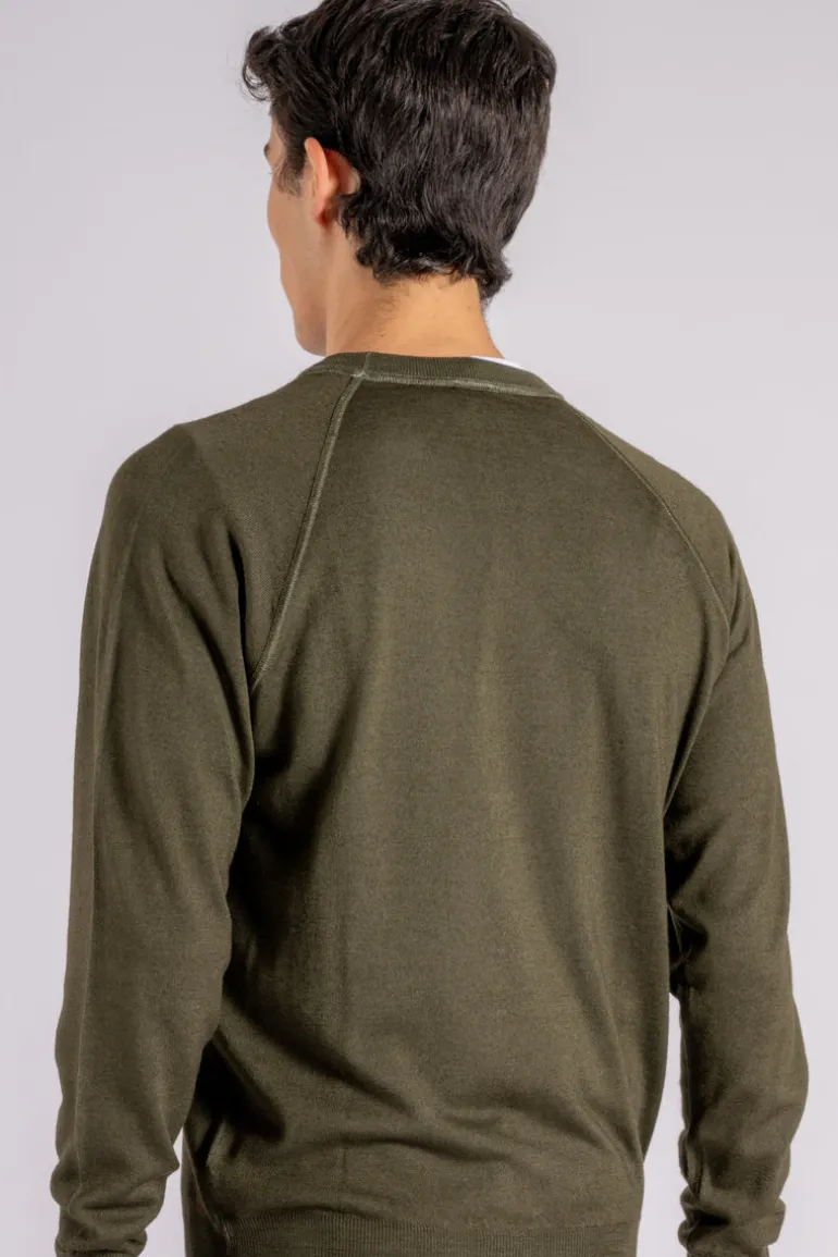 Maglia tiger lana merinos verde