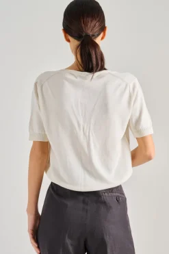 Maglie scollo a v cotone bianco