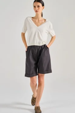 Maglie scollo a v cotone bianco