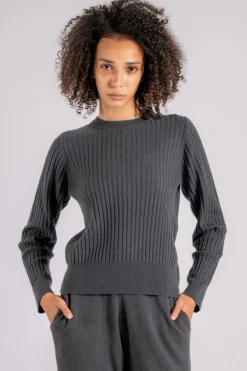 Maglione girocollo lana/cashmere grigio
