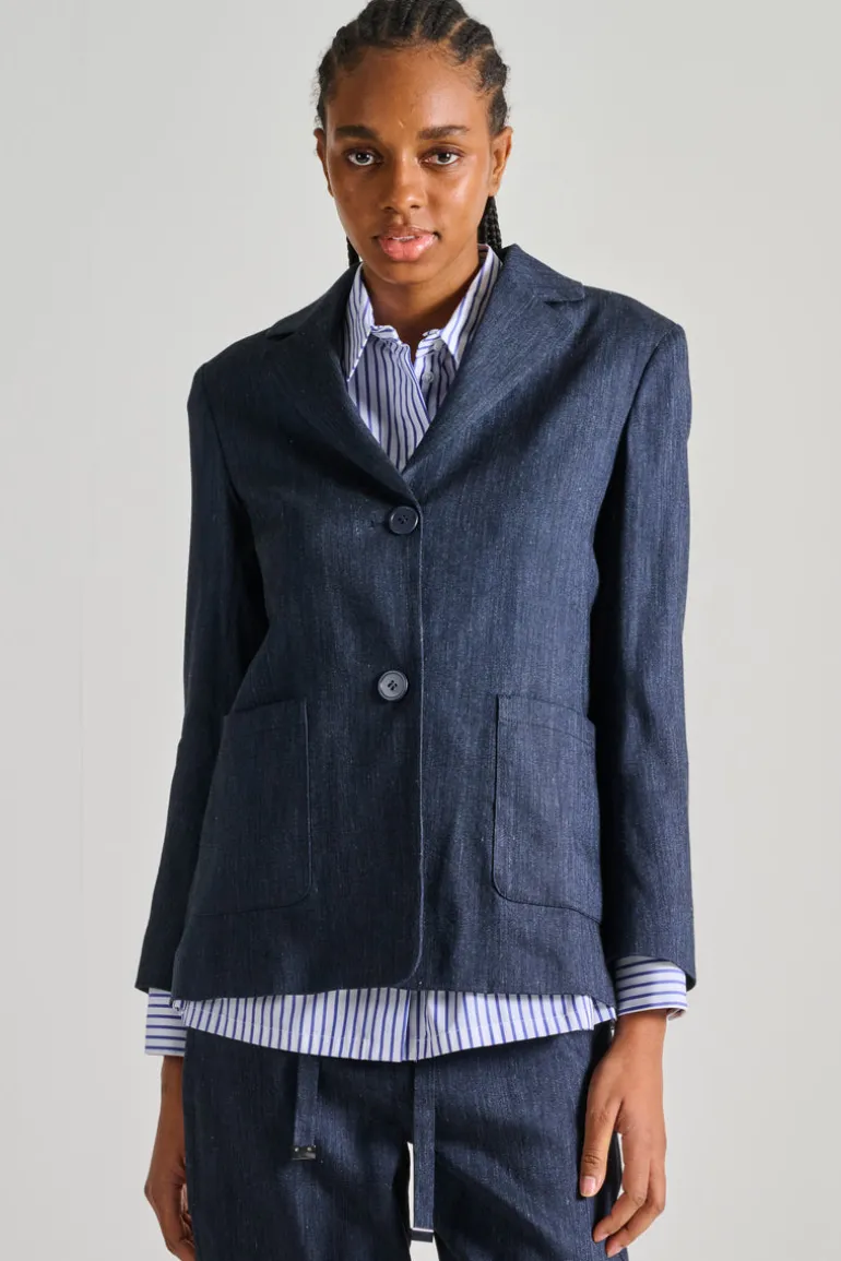 Max mara giacca pelle nero