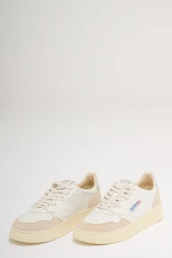 Medalist low wom leat suede bianco donna