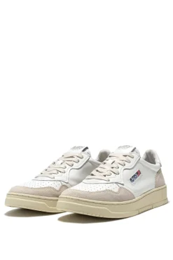 Medalist low wom leat suede bianco donna