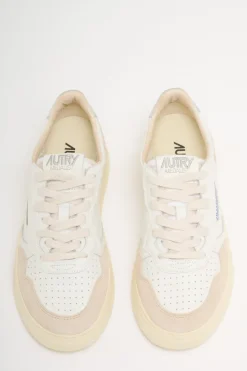 Medalist low wom leat suede bianco donna