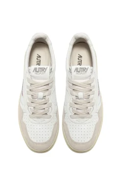 Medalist low wom leat suede bianco donna