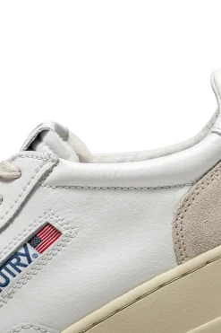 Medalist low wom leat suede bianco donna