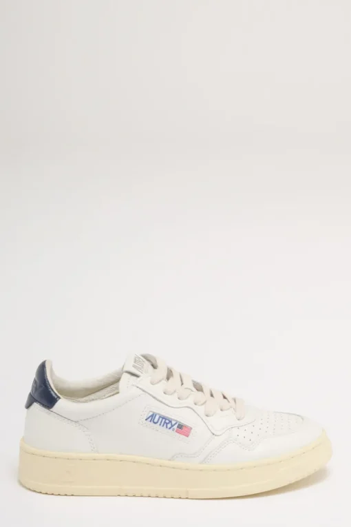 Medalist low wom leatleat bianco e blu donna