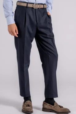 Pantalone 100% lana vergine blu