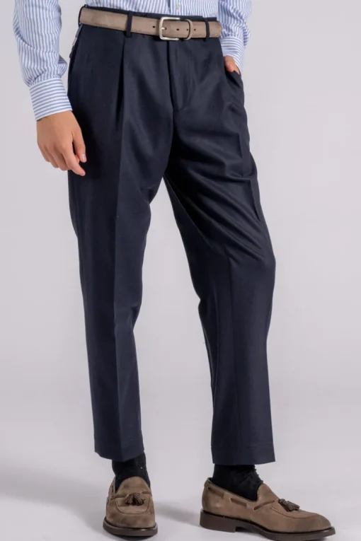 Pantalone 100% lana vergine blu