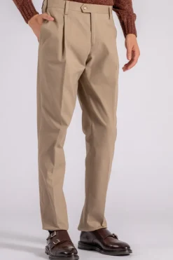 Pantalone beigee cotone/elastam