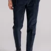 Pantalone blu in cotone/elastam