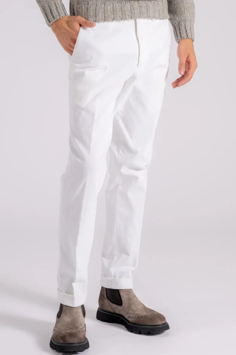 Pantalone cotone/elastam bianco