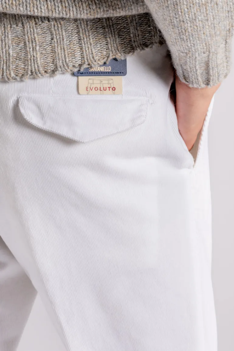 Pantalone cotone/elastam bianco