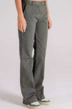 Pantalone cotone/elastam modello a zampa