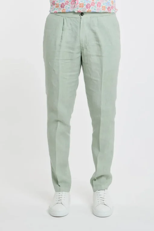 Pantalone lino verde
