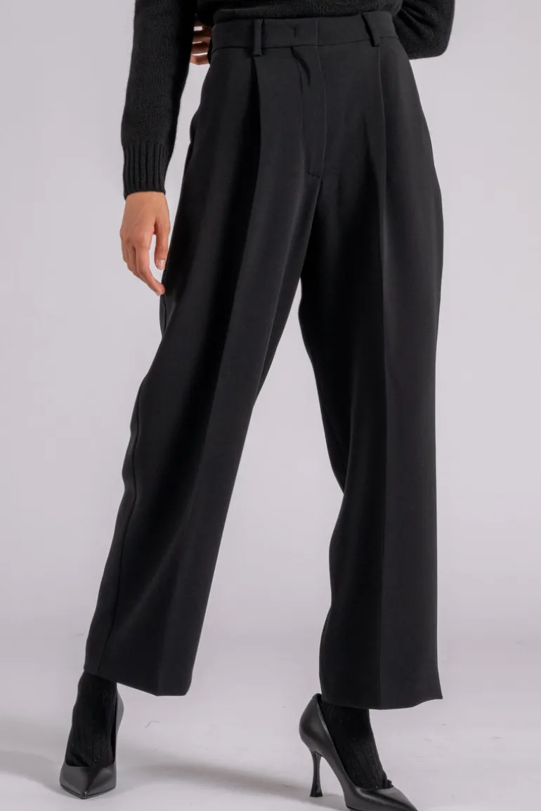 Pantalone nero triacetato/poliestere