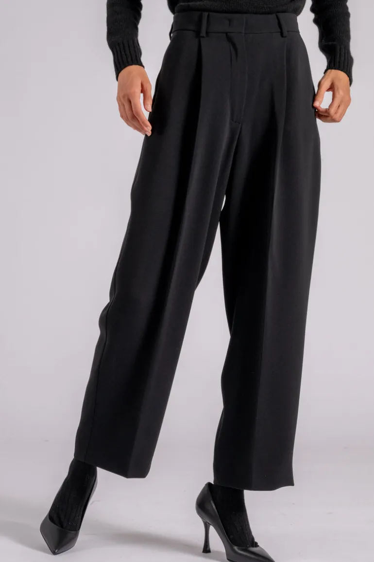 Pantalone nero triacetato/poliestere