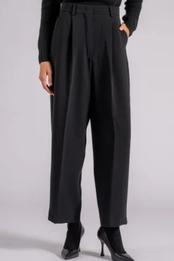 Pantalone nero triacetato/poliestere