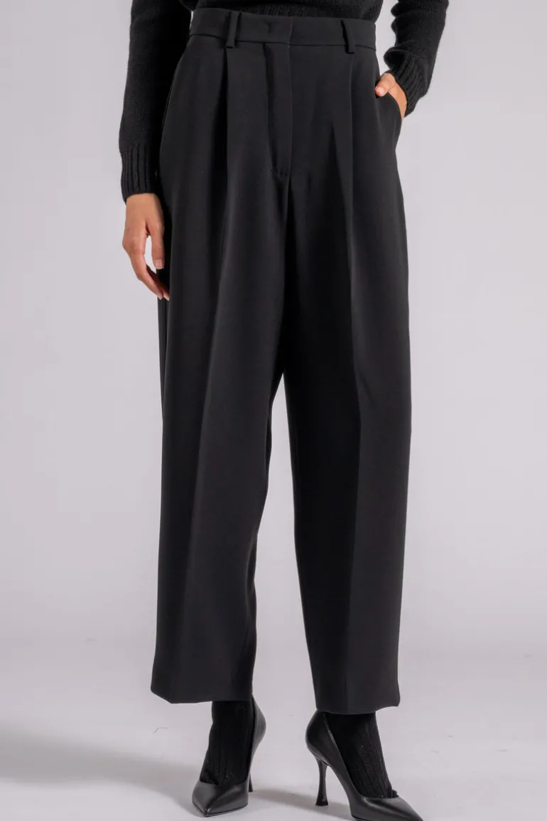 Pantalone nero triacetato/poliestere