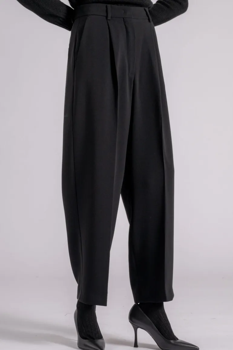 Pantalone nero triacetato/poliestere