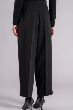 Pantalone nero triacetato/poliestere