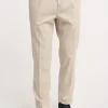 Pantalone pence in cotone/seta/elastan grigio