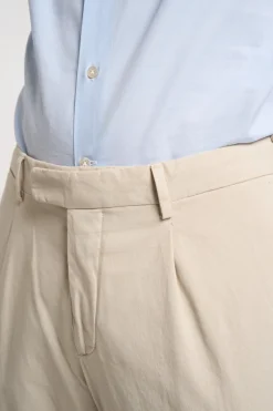 Pantalone pence in cotone/seta/elastan grigio