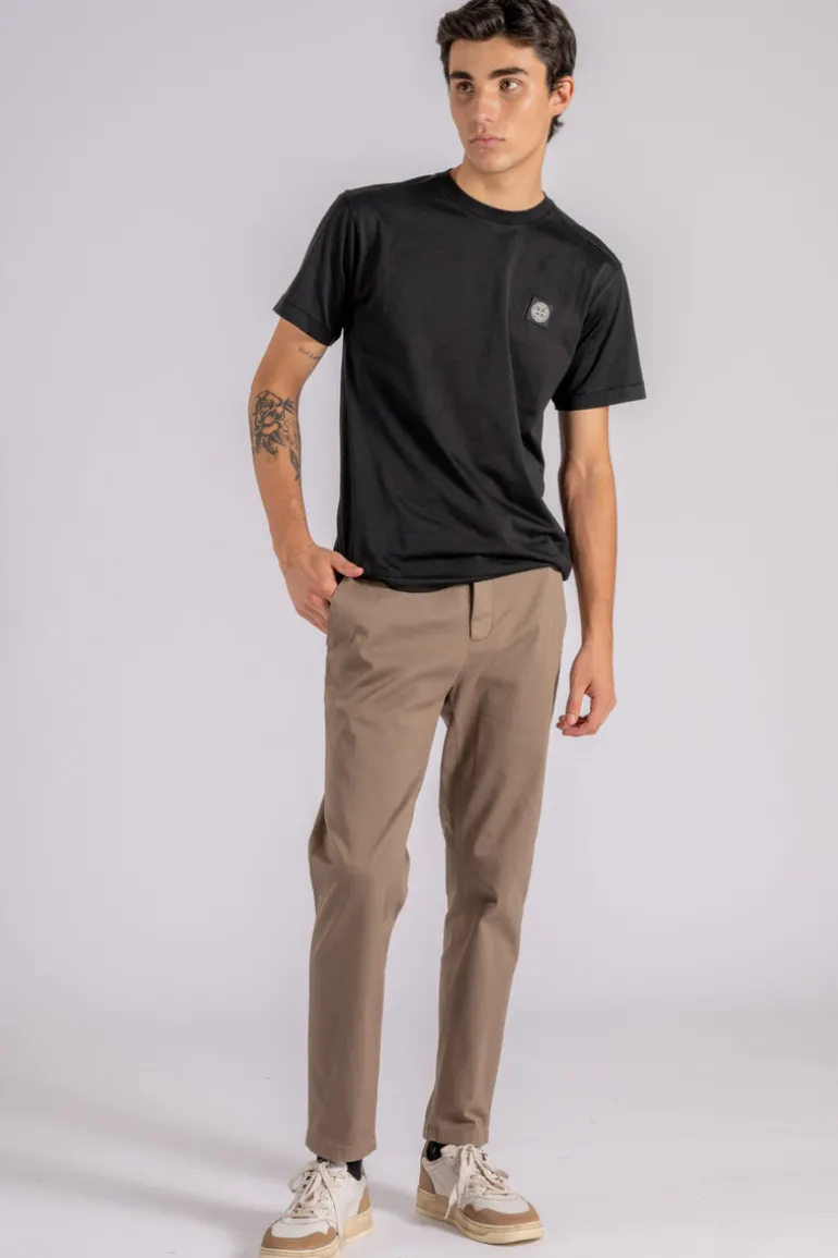 Pantalone prince chino slim crop cotone/elastam beige
