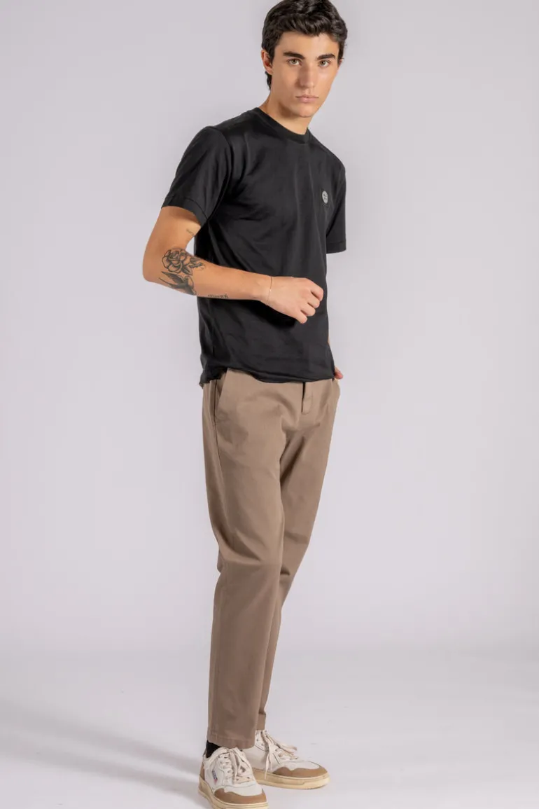 Pantalone prince chino slim crop cotone/elastam beige