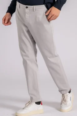 Pantalone prince chino slim crop in cotone/elastam grigio