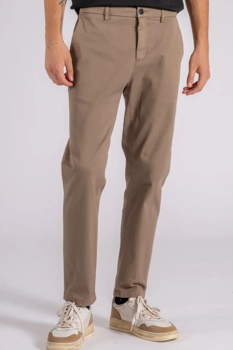 Pantalone prince chino slim crop cotone/elastam beige