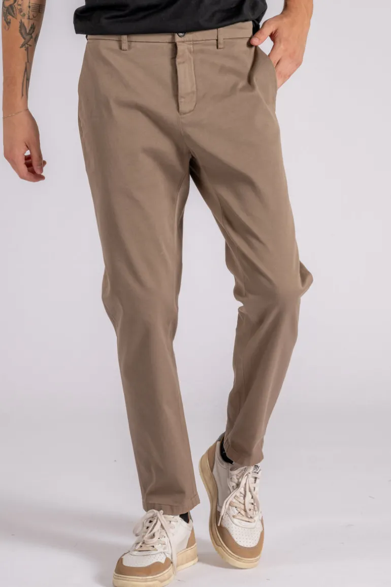 Pantalone prince chino slim crop cotone/elastam beige