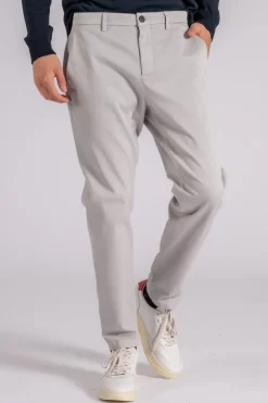 Pantalone prince chino slim crop in cotone/elastam grigio