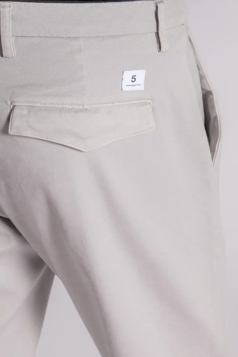 Pantalone prince chino slim crop in cotone/elastam grigio