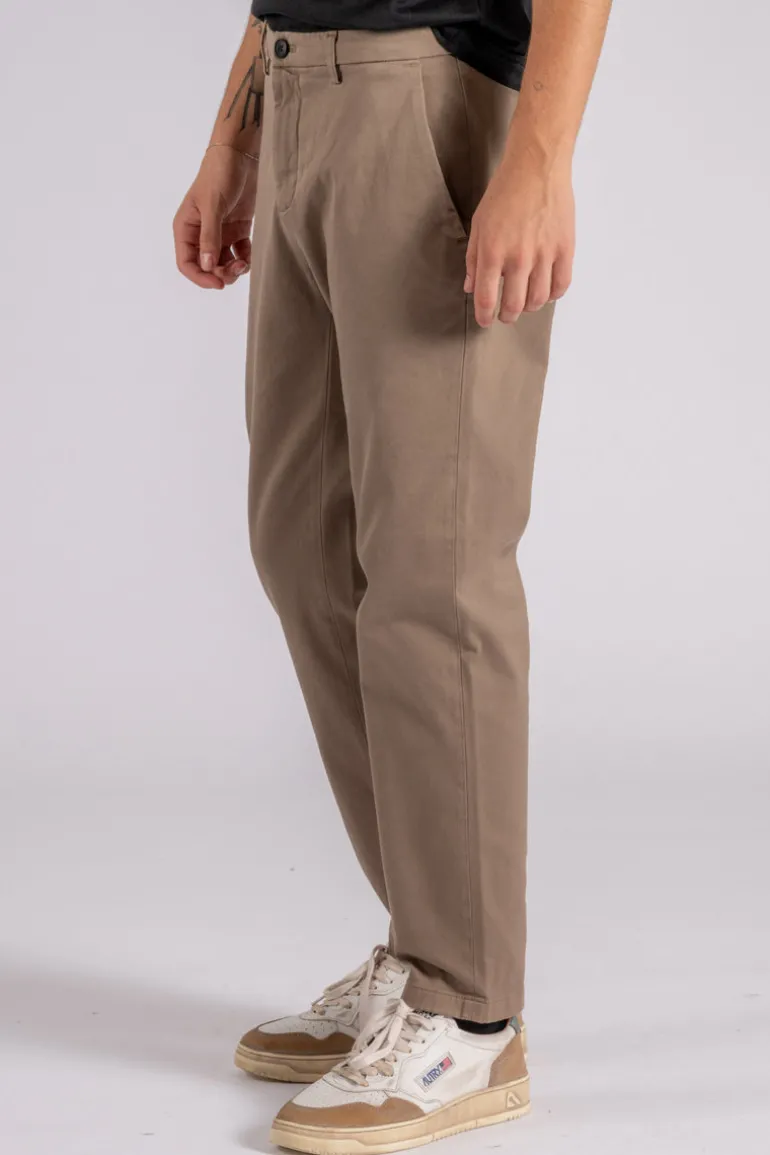 Pantalone prince chino slim crop cotone/elastam beige