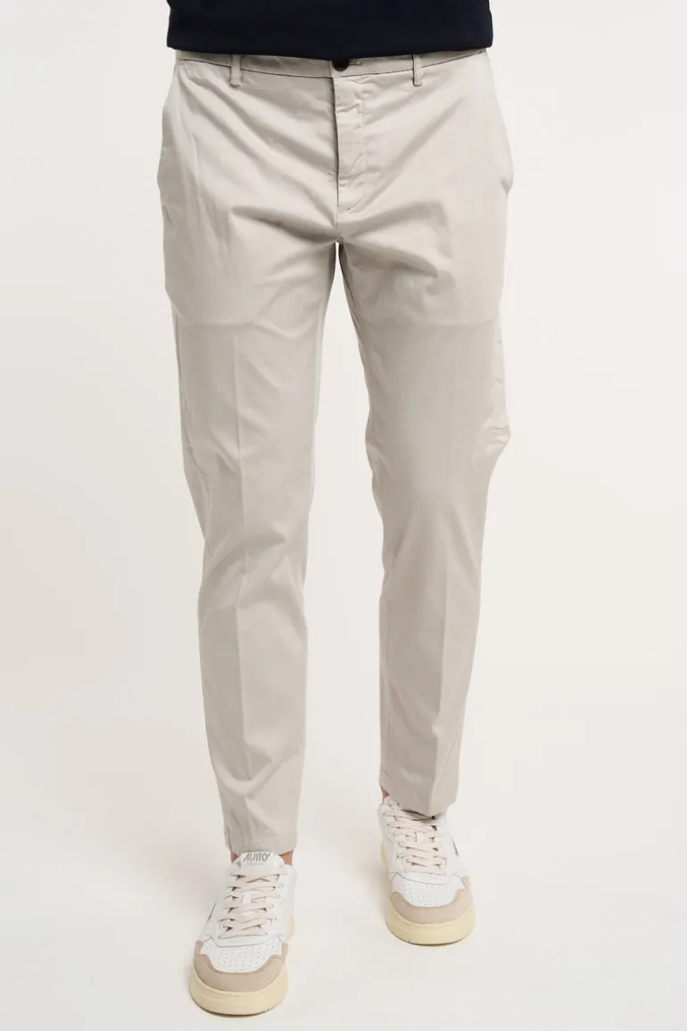 Pantalone prince chinos crop in misto cotone grigio