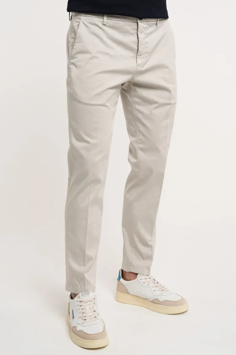 Pantalone prince chinos crop in misto cotone grigio