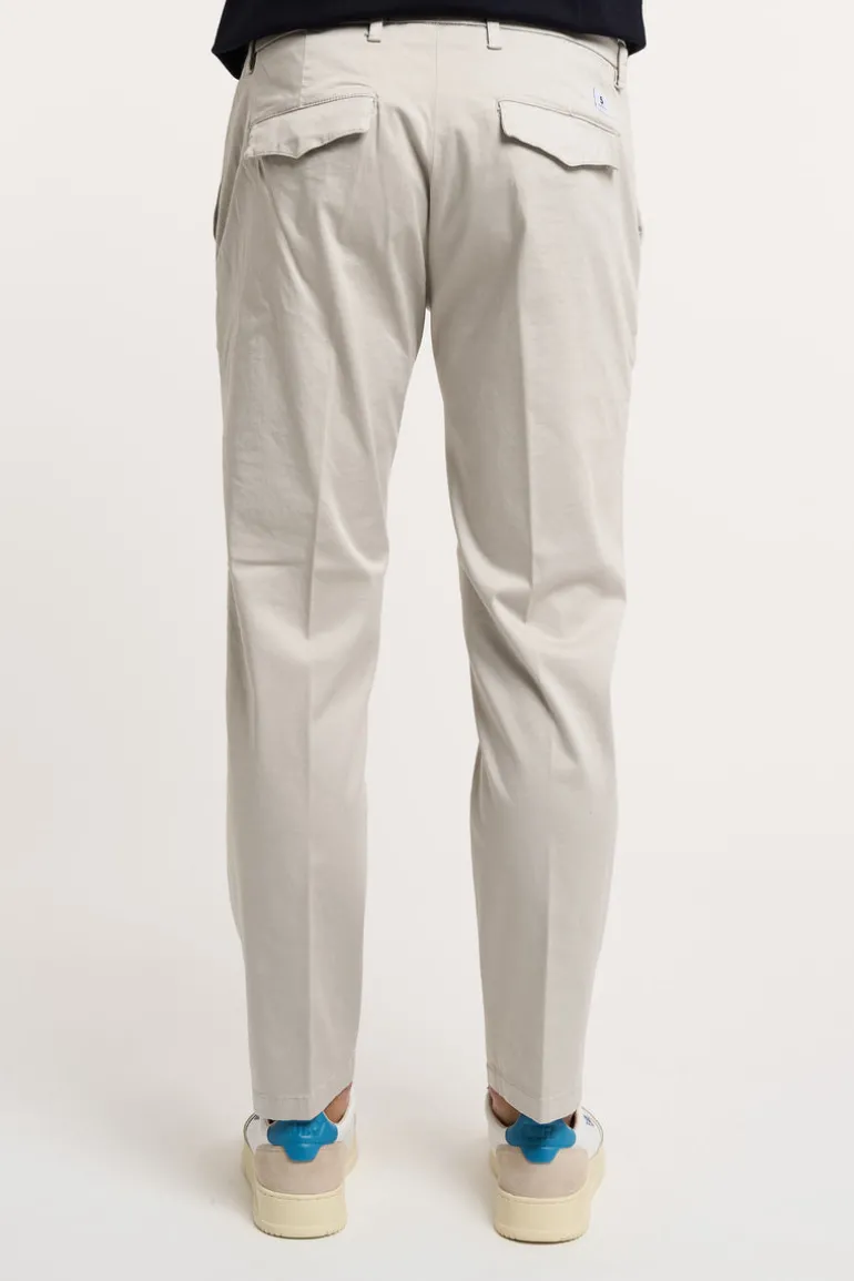 Pantalone prince chinos crop in misto cotone grigio