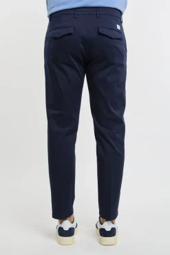 Pantalone prince chinos crop blu in cotone