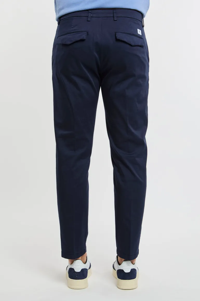 Pantalone prince chinos crop blu in cotone