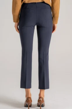Pantalone tela doppia blu donna