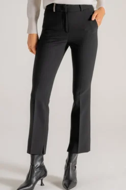 Pantalone tela doppia nero donna