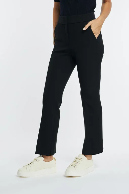 Pantalone tela tecnica double nero donna
